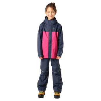 Columbia Jas Jongens, Simpson Sanctuary II Rain Set Donkerblauw Roze, 71NVUTQAM